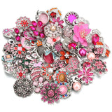 10pcs Flower Rhinestone Metal Snap Buttons for Leather Bracelet Bangle