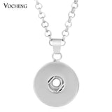 10pcs Ginger Snap Button Pendant Necklace 18mm Jewelry Stainless Steel Chain