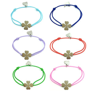 10pcs/lot Wish Card Bracelet Clover Charm Adjustable Cord Bracelet
