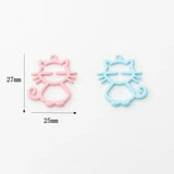 10pcs Spray Paint Cartoon Cat UV Resin Charms DIY Jewelry Making