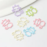 10pcs Spray Paint Cartoon Cat UV Resin Charms DIY Jewelry Making