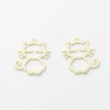 10pcs Spray Paint Cartoon Cat UV Resin Charms DIY Jewelry Making
