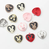 10pcs Cute Rabbit Heart Charms for DIY Jewelry Making