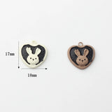 10pcs Cute Rabbit Heart Charms for DIY Jewelry Making
