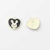 10pcs Cute Rabbit Heart Charms for DIY Jewelry Making