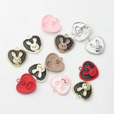 10pcs Cute Rabbit Heart Charms for DIY Jewelry Making