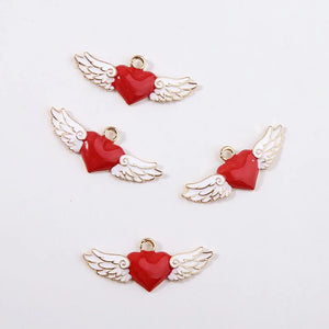 10pcs/lot Unicorn Love Wings Charms Pendant For DIY Jewelry Earrings