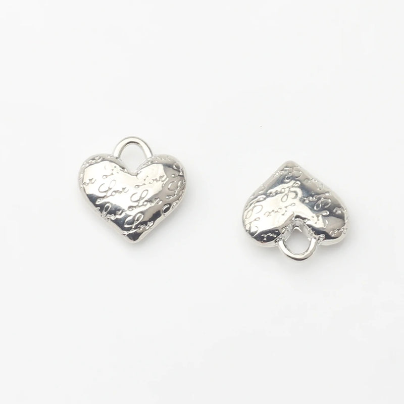 10pcs Zinc Alloy Letter Heart Pendant Charms DIY Jewelry Making Finding