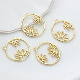 10pcs/lot Metal Hollow Flowers Charms DIY Jewelry Making