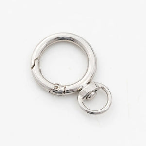 10pcs Zinc Alloy Rotatable Spring Ring Fittings for Keys, Bag Chains