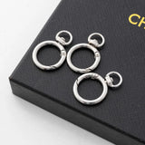10pcs Zinc Alloy Rotatable Spring Ring Fittings for Keys, Bag Chains