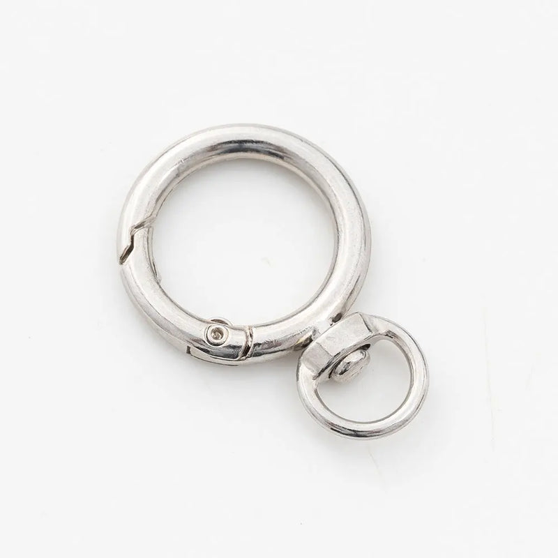 10pcs Zinc Alloy Rotatable Spring Ring Fittings for Keys, Bag Chains