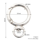 10pcs Zinc Alloy Rotatable Spring Ring Fittings for Keys, Bag Chains