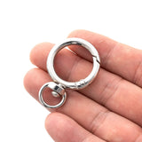 10pcs Zinc Alloy Rotatable Spring Ring Fittings for Keys, Bag Chains