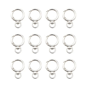 10pcs Zinc Alloy Rotatable Spring Ring Fittings for Keys, Bag Chains