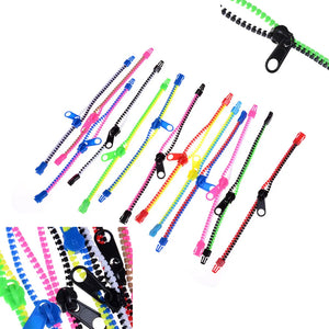 10pcs Zip Bracelet Wristband Metal Zipper Neon Creative Bracelet For Women
