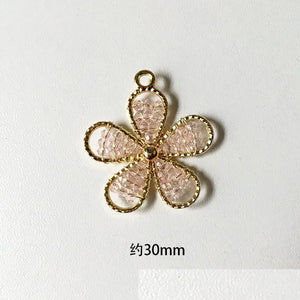 10pcs Bling Flower Pendant DIY Alloy Charm for Necklace Bracelet
