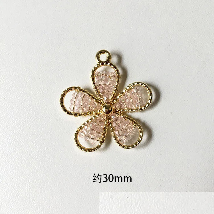 10pcs Bling Flower Pendant DIY Alloy Charm for Necklace Bracelet