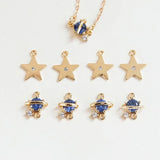 10pcs Planet Globe Zircon Star Pendant DIY Jewelry Accessory