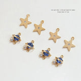 10pcs Planet Globe Zircon Star Pendant DIY Jewelry Accessory