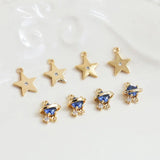10pcs Planet Globe Zircon Star Pendant DIY Jewelry Accessory