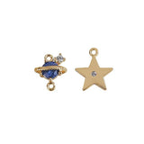 10pcs Planet Globe Zircon Star Pendant DIY Jewelry Accessory