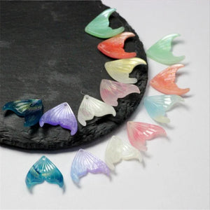 10pcs Resin Fish Tail Charm Connectors for DIY Earrings Hair Jewelry Making