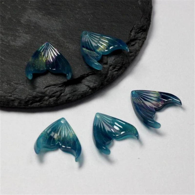 10pcs Resin Fish Tail Charm Connectors for DIY Earrings Hair Jewelry Making