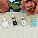 10pcs Enamel Perfume Bottle Charms for DIY Necklaces Bracelets