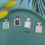 10pcs Enamel Perfume Bottle Charms for DIY Necklaces Bracelets