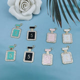10pcs Enamel Perfume Bottle Charms for DIY Necklaces Bracelets