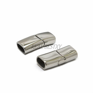 10pcs Stainless Steel Magnetic Clasp 8*4mm Hole Engraved Logo Jewelry Findings