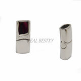 10pcs Stainless Steel Magnetic Clasp 8*4mm Hole Engraved Logo Jewelry Findings