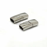 10pcs Stainless Steel Magnetic Clasp 8*4mm Hole Engraved Logo Jewelry Findings