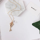 10pcs Alice Heart Key Pendant Necklace Jewelry Organizer