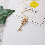 10pcs Alice Heart Key Pendant Necklace Jewelry Organizer