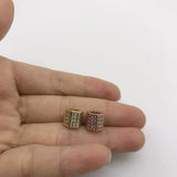 10pcs Clear CZ Paved Hexagon Spacer Beads for Jewelry