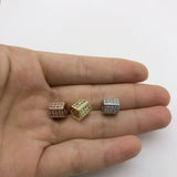 10pcs Clear CZ Paved Hexagon Spacer Beads for Jewelry