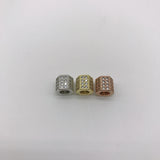 10pcs Clear CZ Paved Hexagon Spacer Beads for Jewelry