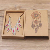 10pcs/lot Thank you Jewelry Display Box Dreamcatcher Print Kraft/White Marble