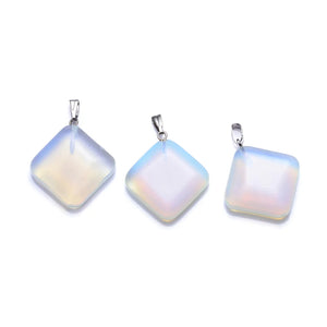 10pcs 25*27mm Opal Glass Charm Pendant DIY Jewelry Making