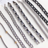 10pcs punk stainless steel mixed men's bracelets