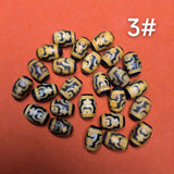10pcs/lot Natural Old Agate Dzi Keg Beads Yellow Gem Jewelry Amulet