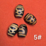 10pcs/lot Natural Old Agate Dzi Keg Beads Yellow Gem Jewelry Amulet