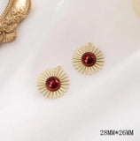 10pcs Red Pearl Flowers Charms Pendant DIY Earring Materials