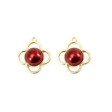 10pcs Red Pearl Flowers Charms Pendant DIY Earring Materials
