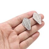 10pcs Stainless Steel Flat Shield Earring Posts DIY Jewelry Making Findings
