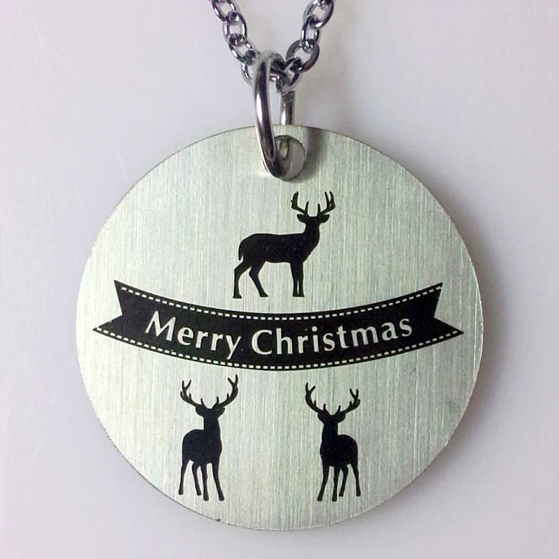 10pcs Stainless Steel Girls Christmas Pendant Necklace