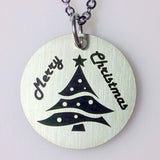 10pcs Stainless Steel Merry Christmas Tree Necklace Pendant