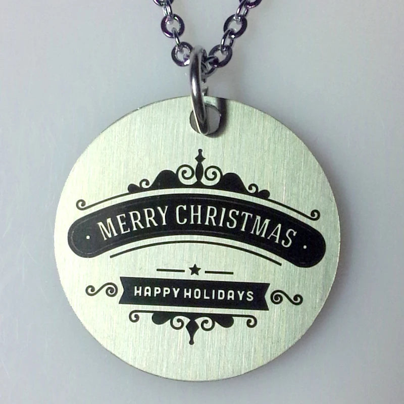 10pcs Stainless Steel Women Christmas Letter Pendant Necklace